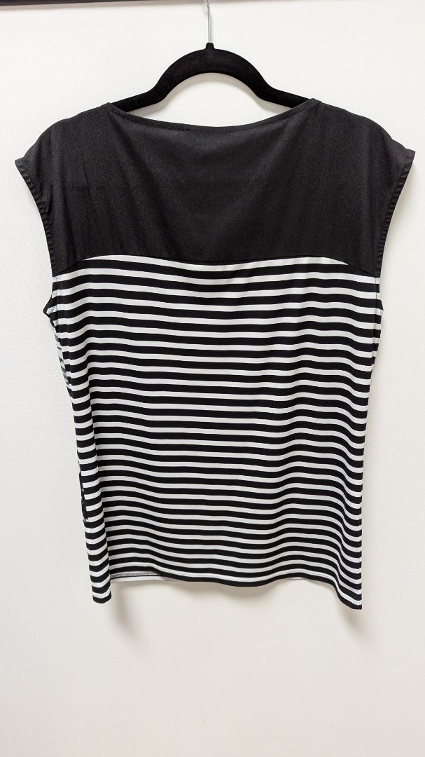 Calvin Klein Black/White Mixed Print Blouse