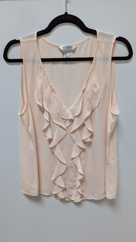 White House Black Market Light Pink Sheer Sleeveless Blouse