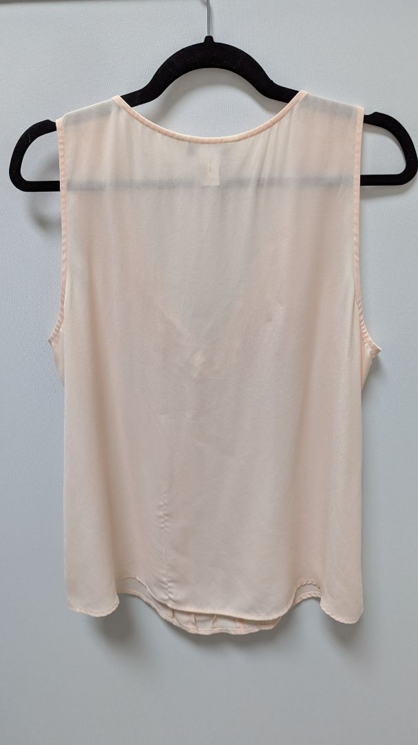 White House Black Market Light Pink Sheer Sleeveless Blouse
