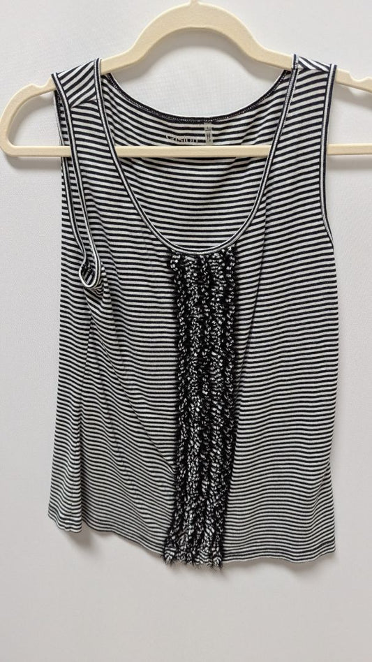 Caslon Black/White Striped Sleeveless Blouse