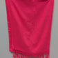 Hot Pink Knit Tassel Fringe Scarf