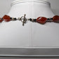 Burgundy/Black Beaded Necklace with Ring Clasp