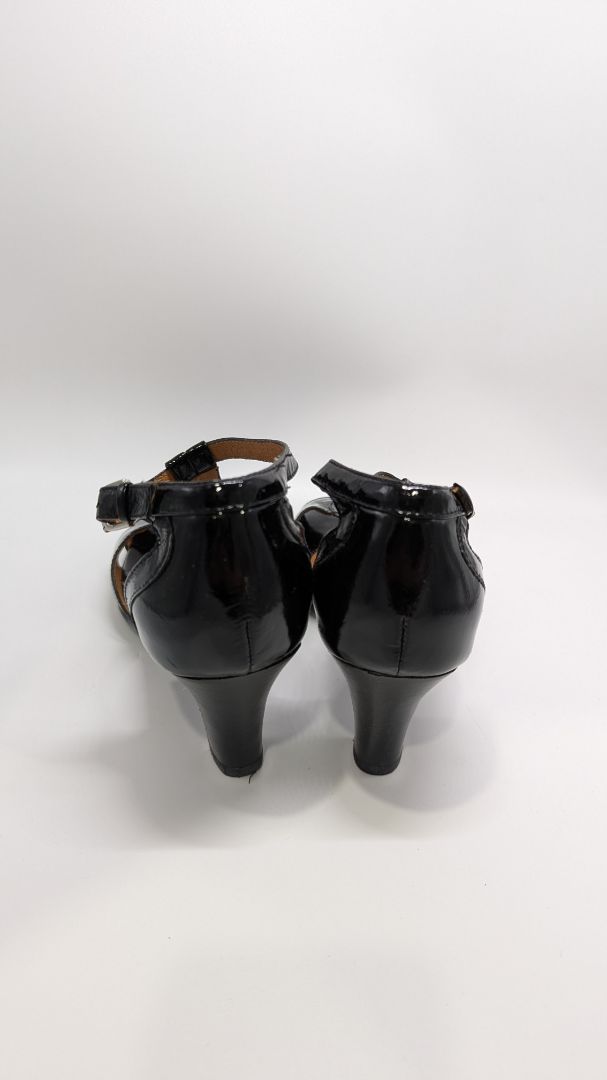 Sofft Black Carlina Patent Leather Strappy Heels