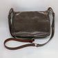 Grey/Brown Genuine Leather Crossbody Purse