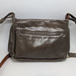 Grey/Brown Genuine Leather Crossbody Purse