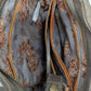 Grey/Brown Genuine Leather Crossbody Purse