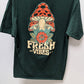 Fresh Vibes Dark Green Mushroom Graphic T-Shirt