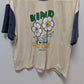 Life is Good Beige/Navy Flower Graphic T-Shirt