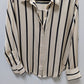 H&M Light Pink/Black Striped Button-Down Blouse