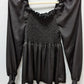 CLARISBELLE Black Off-The-Shoulder Ruched Blouse