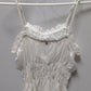 Papaya White Spaghetti Strap Cropped Peasant Blouse
