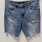 Aeropostale Medium Wash Distressed Bermuda Denim Shorts