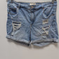 Wax Jean Light Wash Distressed Denim Shorts