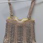 Beige/Silver Crochet Pop-Tabs Tote Bag Purse