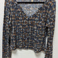 Pilcro Navy/Brown Printed Knit Sweater