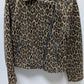 GREYLIN Brown Fuzzy Animal Print Moto Jacket