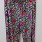 Sofia Intimates Ivory/Black/Purple Animal Print Floral Sleepwear Set