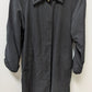 Black Vintage Velvet-Collar Button-Down Trench Coat