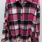 Pink/Black/White Plaid Flannel Shacket
