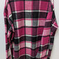 Pink/Black/White Plaid Flannel Shacket