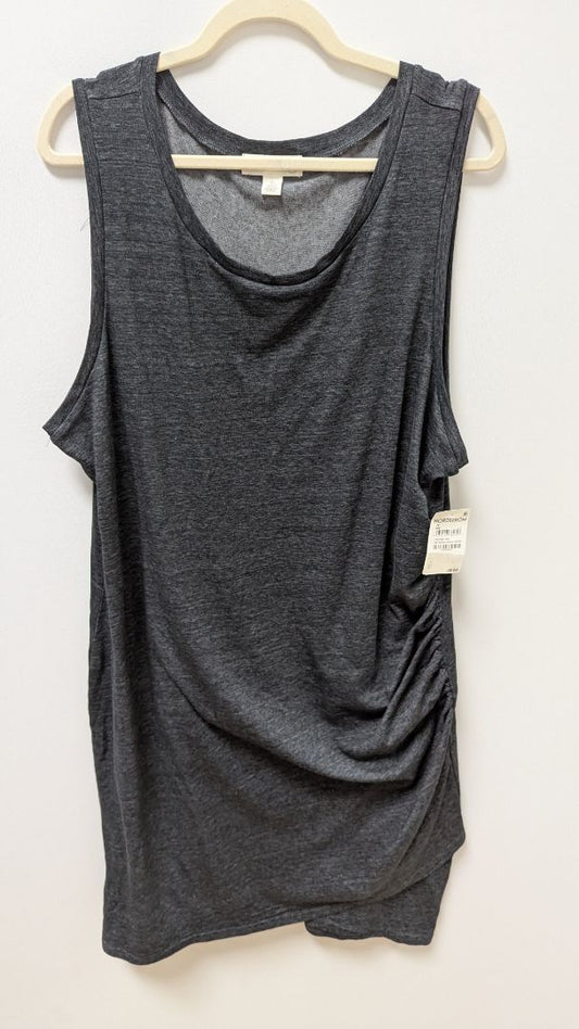 Treasure & Bond Heather Grey Sleeveless Ruched Tee Dress (3X)