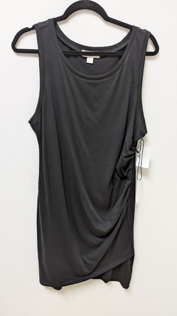 Treasure & Bond Black Sleeveless Ruched Tee Dress
