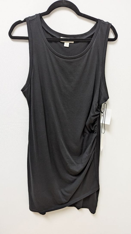 Treasure & Bond Black Sleeveless Ruched Tee Dress