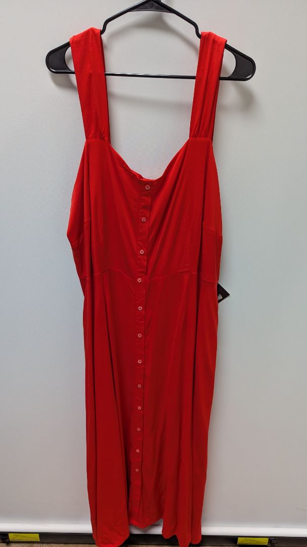 Ava & Viv Red Sleeveless Button-Down Maxi Dress
