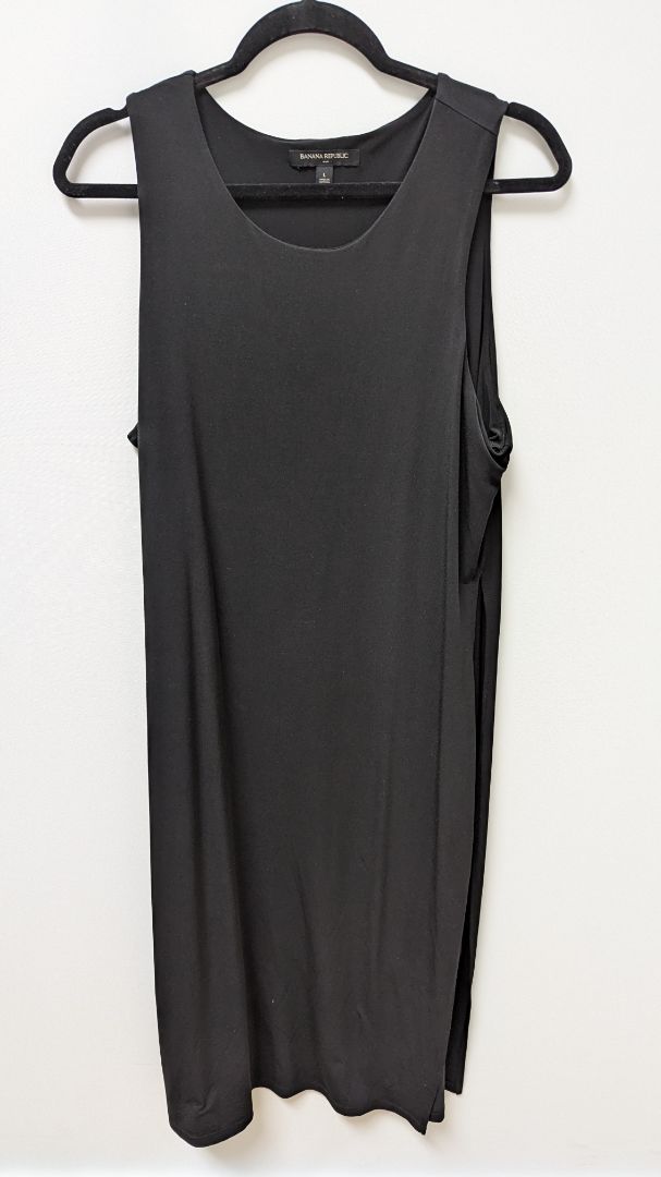 Banana Republic Black Sleeveless Side-Slit Maxi Dress