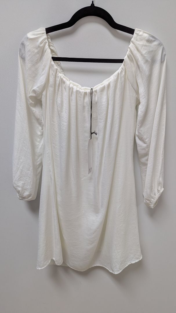 NSR Ivory Long-Sleeve Lined Sheath Mini Dress