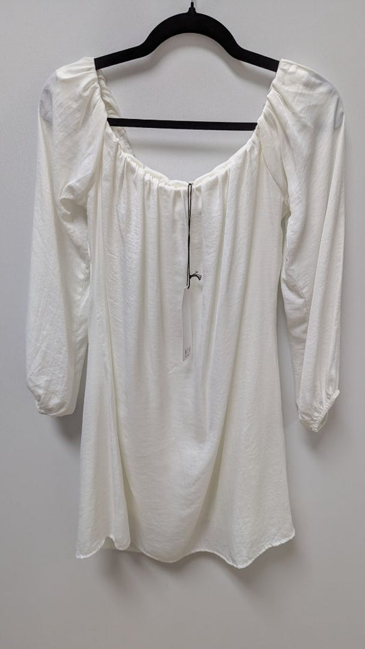 NSR Ivory Long-Sleeve Lined Sheath Mini Dress