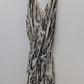 Lane Bryant Ivory/Black Zebra Striped Flared Dress