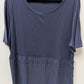 Simply Vera Wang Dark Blue Pleated-Bottom Blouse