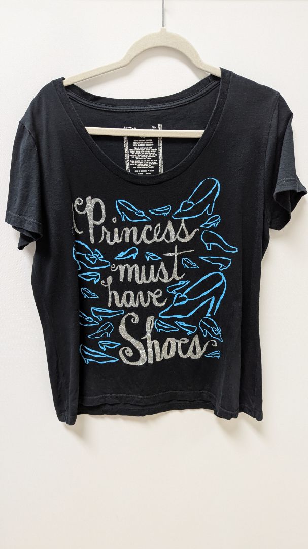 Disney Black "Princess Must Have Shoes" Graphic T-Shirt