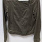 Gap Dark Green Cropped Linen Moto Jacket