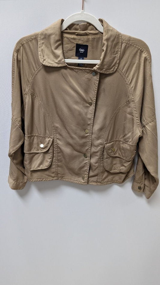 Gap Light Brown Cropped Casual Cargo Jacket