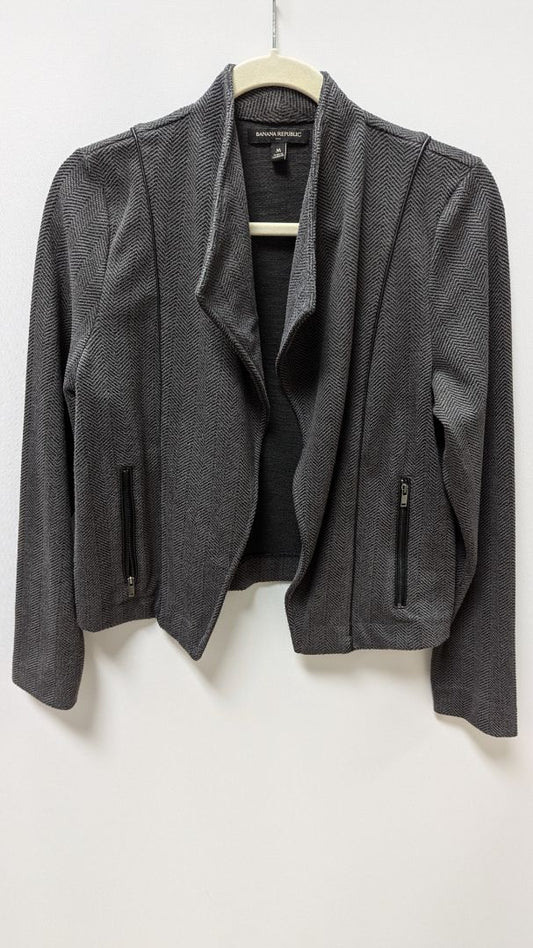 Banana Republic Grey Textured Knit Open-Front Jacket