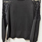 Exclusive Black Lace-Sleeve Sweater