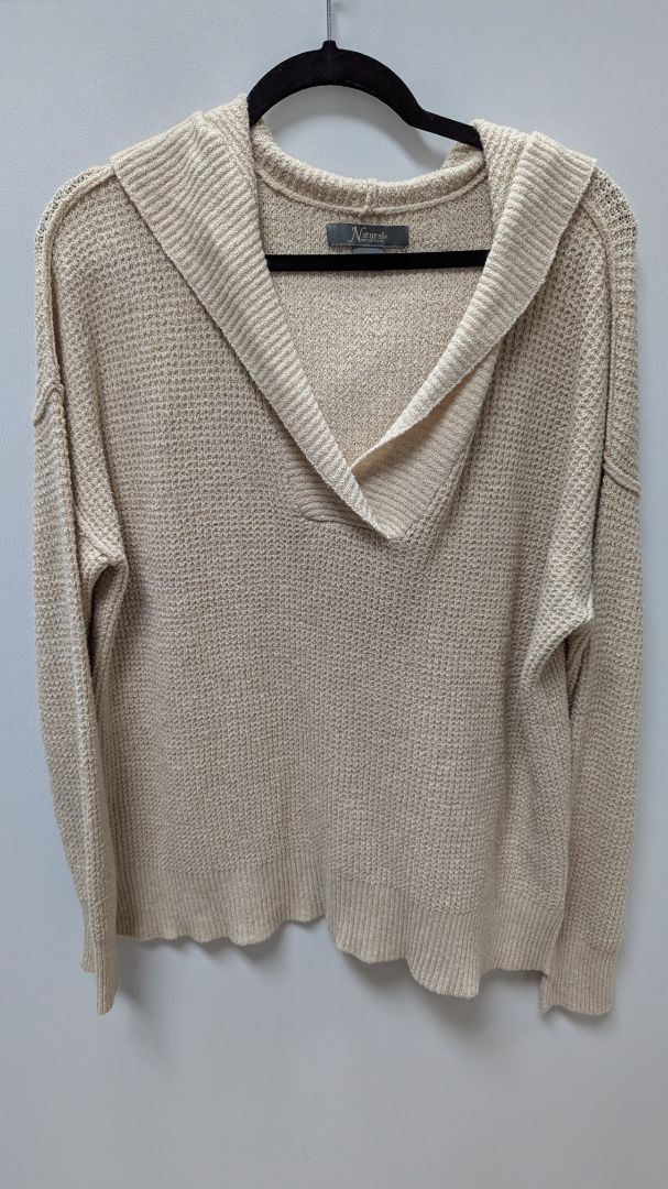Natural Reflections Cream Hooded Knit Sweater