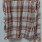 Natural Reflections Faded Orange/White Plaid Flannel Shirt