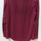 Express Burgundy Lace-Sleeve Button-Down Blouse