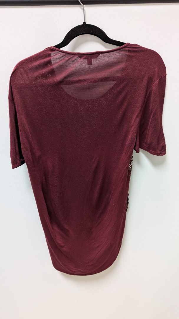 Banana Republic Burgundy Knit-Back Blouse