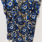 Express Blue/Brown Floral Zippered Blouse