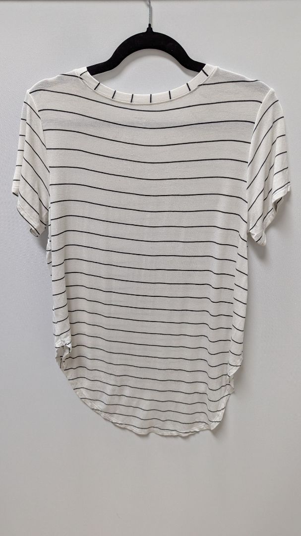 Halogen White/Black Striped Short-Sleeve T-Shirt
