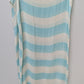 BERSHKA Accessories Light Blue/White Striped Scarf