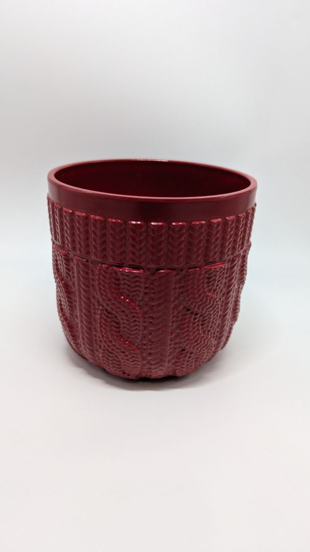 Norfolk Island Red Faux-Crochet Organizer Pot