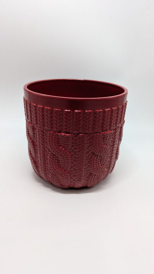 Norfolk Island Red Faux-Crochet Organizer Pot
