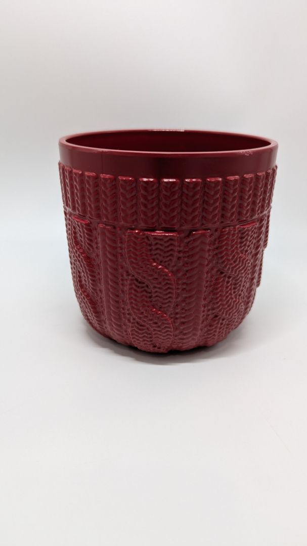 Norfolk Island Red Faux-Crochet Organizer Pot