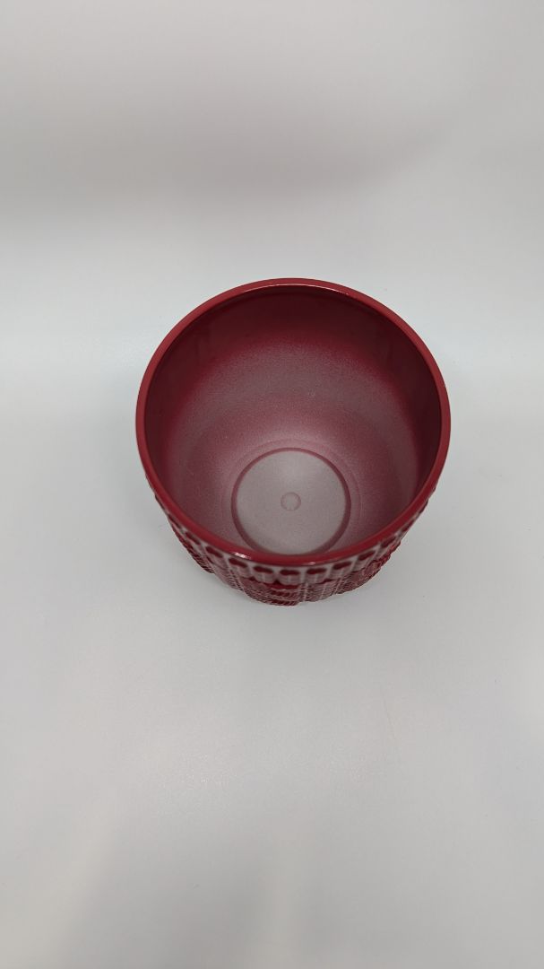 Norfolk Island Red Faux-Crochet Organizer Pot