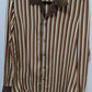 Lalliaui Brown Striped Italian Button-Down Shirt